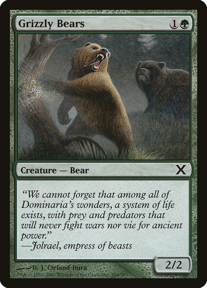 MTG Magic the Gathering Grizzly Bears (268/514) Tenth Edition LP