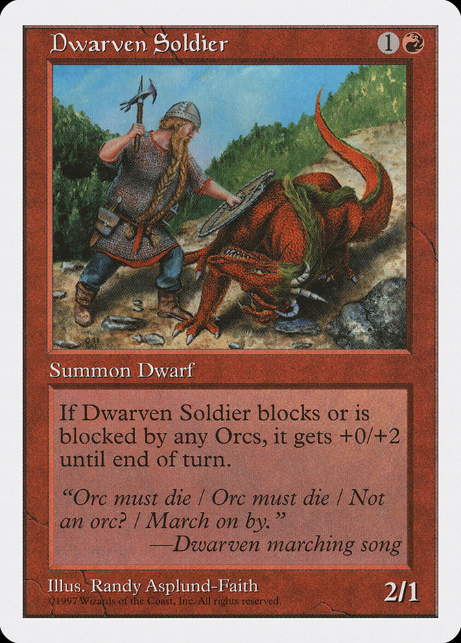 MTG Magic the Gathering Dwarven Soldier (221/460) Fifth Edition MP