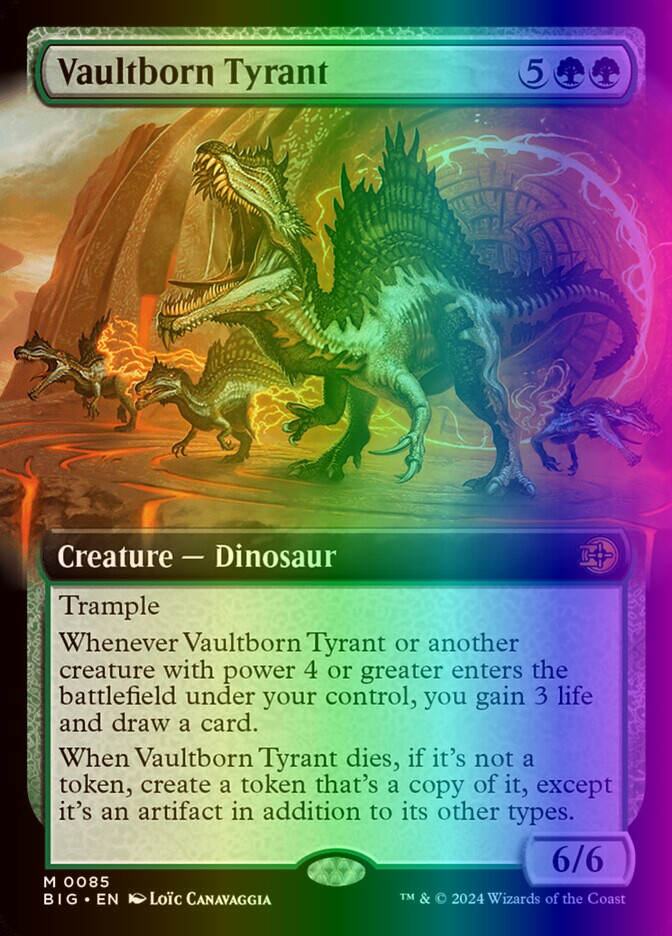 MTG 宝物庫生まれの暴君 レイズド foil Vaultborn tyrant 020)《宝物庫生まれの暴君/Vaultborn Tyrant》[BIG] 緑R | 日本