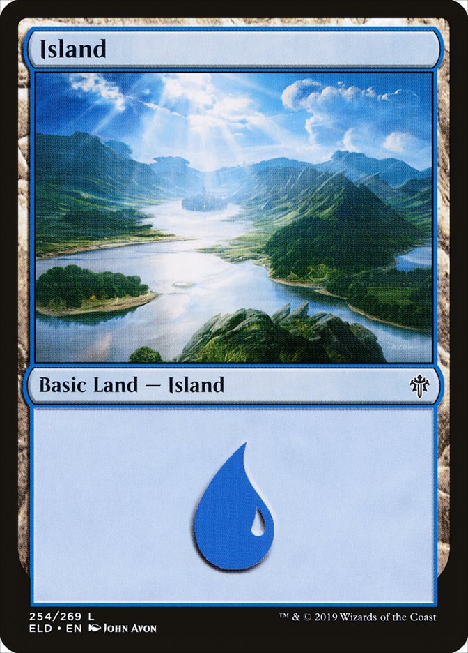 MTG Magic the Gathering Island (254/533) Throne of Eldraine NM