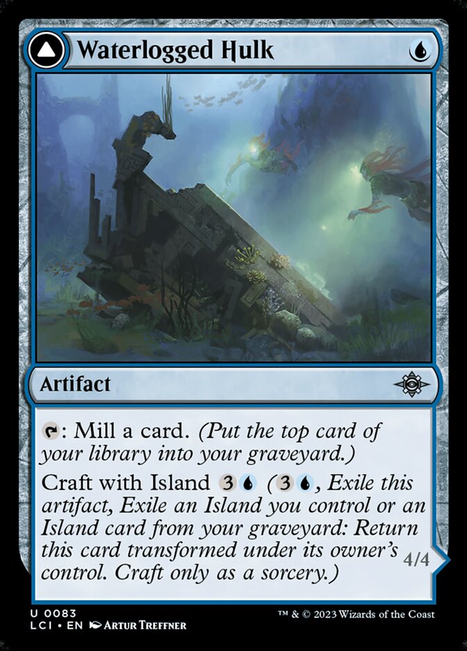 mtg blue cards that return from graveyard MTG Magic the Gathering Waterlogged Hulk (83/491) The Lost Caverns of  Ixalan LP