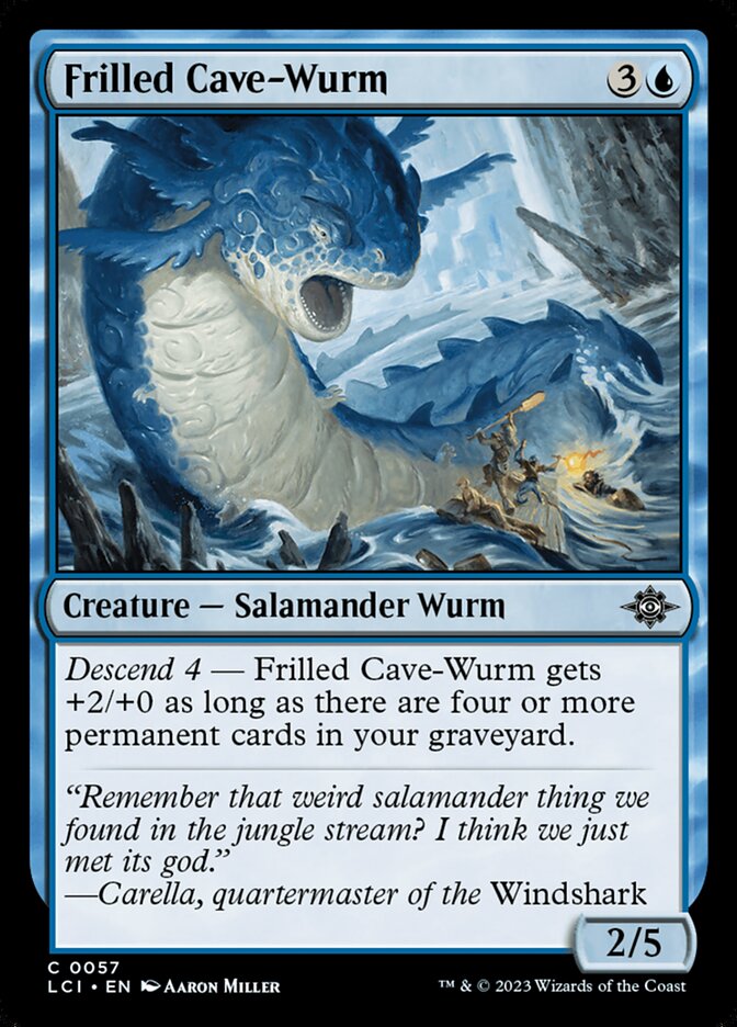 cave card mtg MtG The Lost Caverns of Ixalan Common Frilled Cave-Wurm #57