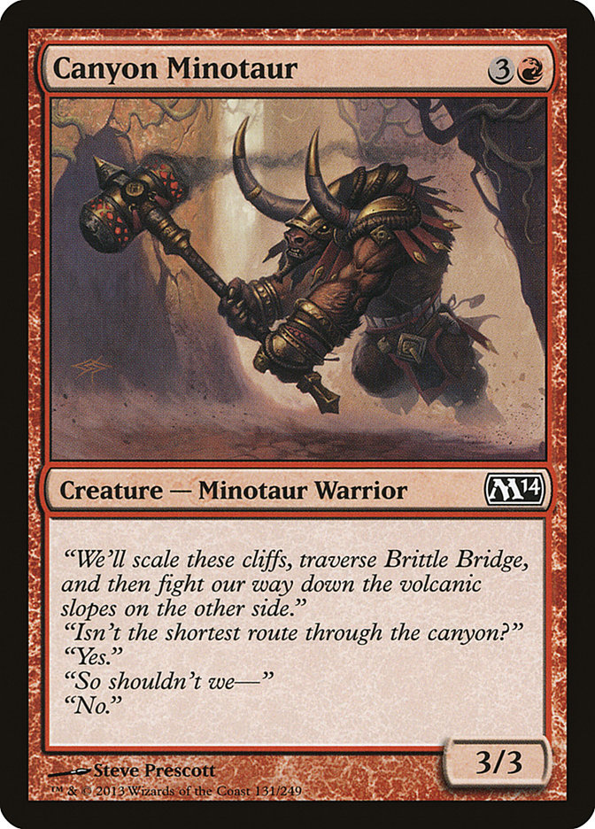 MTG Magic the Gathering Canyon Minotaur (131/262) Magic 2014 NM