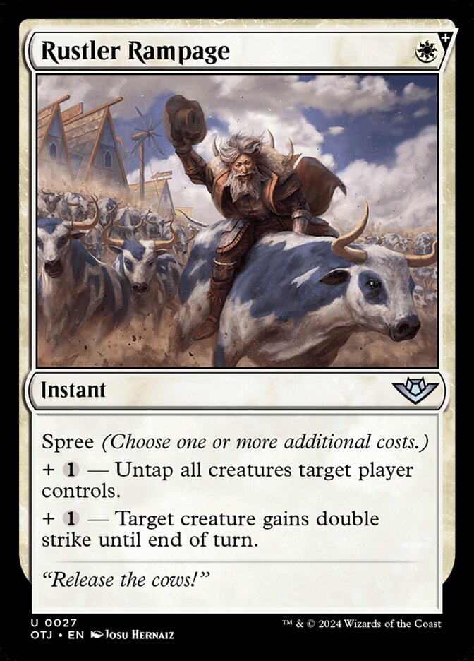mtg rampage cards MTG Magic the Gathering Rustler Rampage (27/441) Outlaws of Thunder  Junction NM