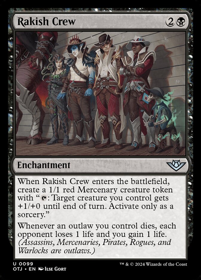 Magic the Gathering Outlaws of Thunder Junction Uncommon Rakish Crew #99