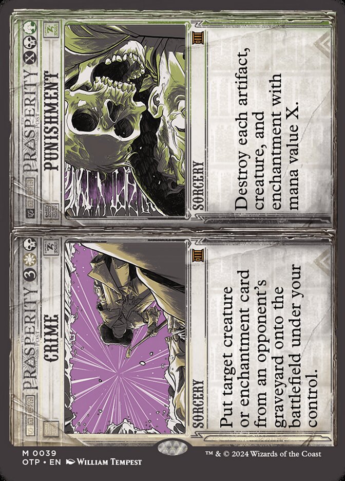 Magic the Gathering Outlaws of Thunder Junction Breaking News Mythic Rare Crime // Punishment #39 [Prosperity Showcase]