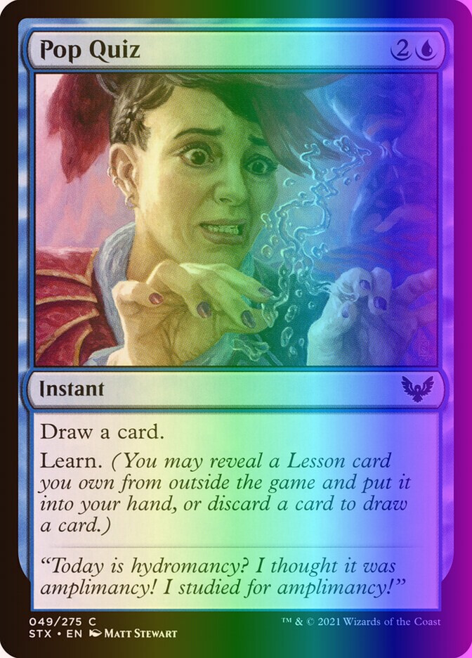 mtg card quiz Pop Quiz [Strixhaven: School of Mages]
