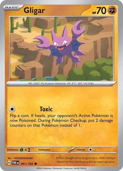 Pokemon Gligar (91/281) Paradox Rift LP REVERSE HOLO